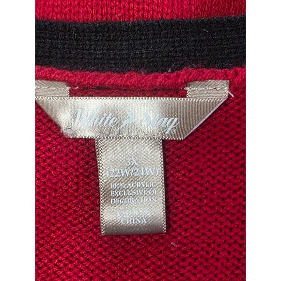 White Stag 3X 22W 24W Red Ugly Christmas Sweater Vest Reindeer Lights Applique - Picture 5 of 5